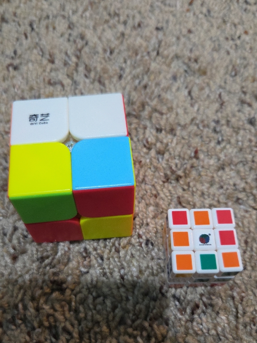 QiYi 2x2 And Mini 3x3 Puzzle Cube- Multicolor Kids Toy